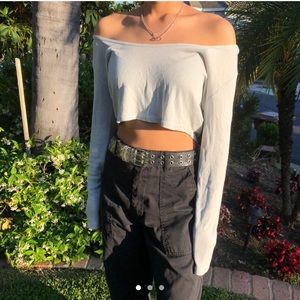 long sleeve crop top with hoodie 🪐